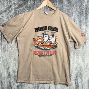 Crazy Shirts Hawaiian Humane Society Adopt A Cat Shirt Kona Coffee Dyed Men's L